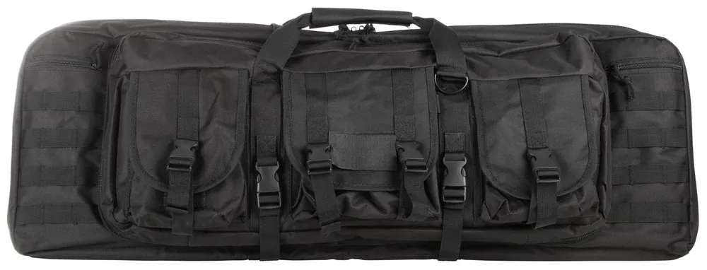 NcStar VISM Double Carbine Case Black PVC Nylon with Foam Padding, Lockable Zippers, Pockets & MOLLE Webbing 36 L x 13" H Interior Dimensions"