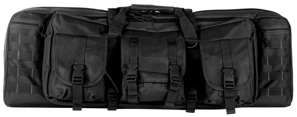 NcStar VISM Double Carbine Case Black PVC Nylon with Foam Padding, Lockable Zippers, Pockets & MOLLE Webbing 42 L x 13" H Interior Dimensions"