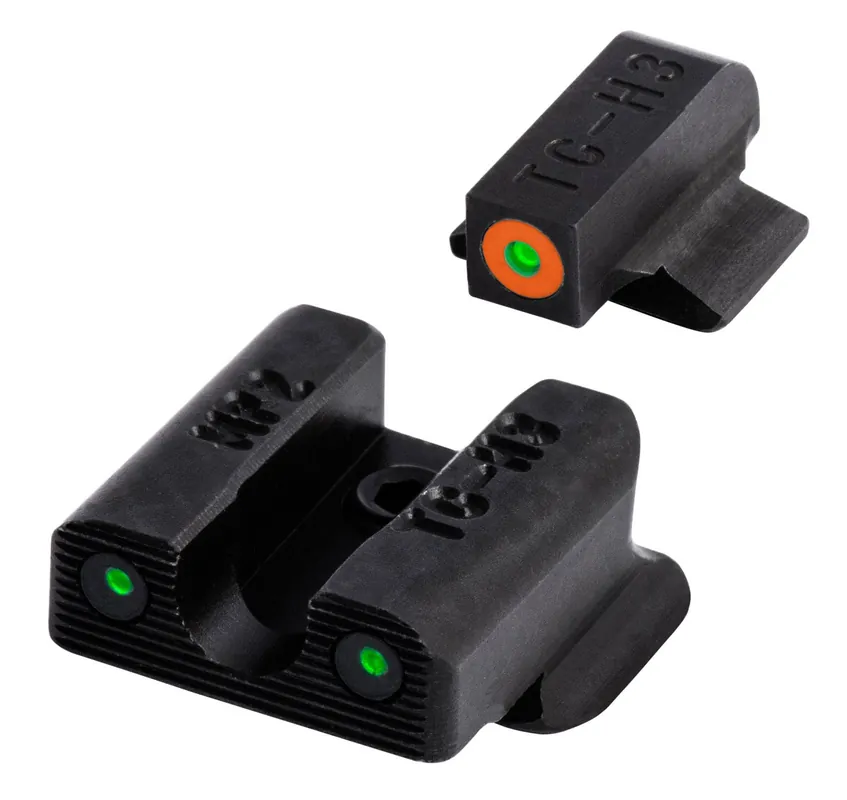 TruGlo Tritium Pro Night Sights Square Green with Orange Outline Front/U-Notch Green with Black Outline Rear with Nitride Fortress Finished Frame for S&W Bodyguard 380