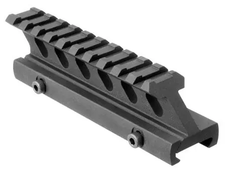 Aim Sports Riser Mount Black Anodized AR-15 High Profile Picatinny/Weaver 1" Mount Height Aluminum AR-Platform