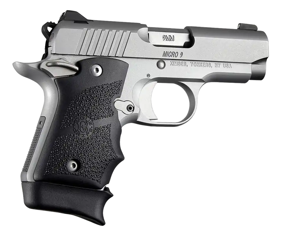 Hogue Rubber Grip Cobblestone Black with Finger Grooves for Kimber Micro 9