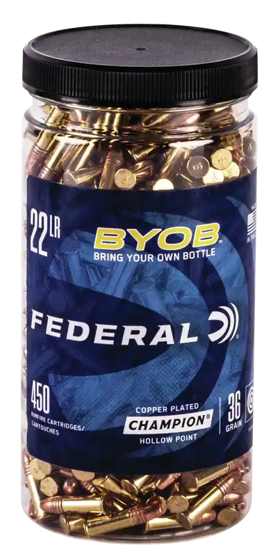 Federal Small Game Target BYOB 22 LR 36 gr Copper Plated Hollow Point (CPHP) 450 Bx/ 8 Cs
