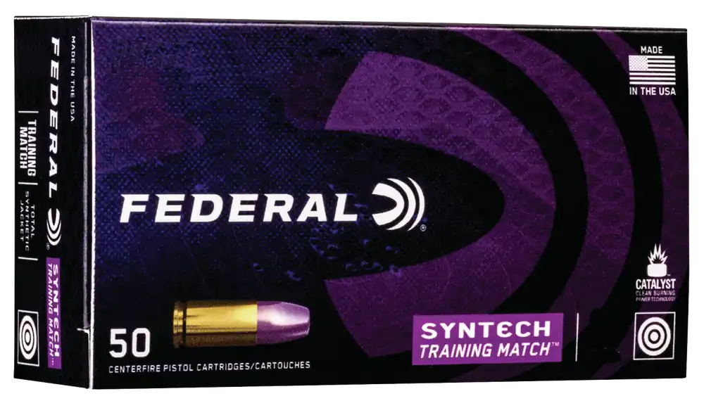Federal Syntech Training Match 45 ACP 230 gr Total Syntech Jacket Flat Nose (TSJFN) 50 Bx/ 10 Cs