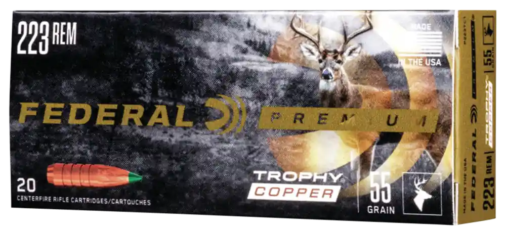 Federal Premium 223 Rem 55 gr Trophy Copper (TC) 20 Bx