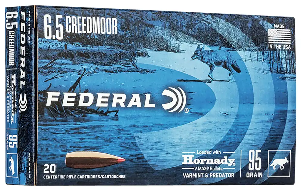 Federal Varmint & Predator 6.5 Creedmoor 95 Gr. Hornady V-Max 20/Box