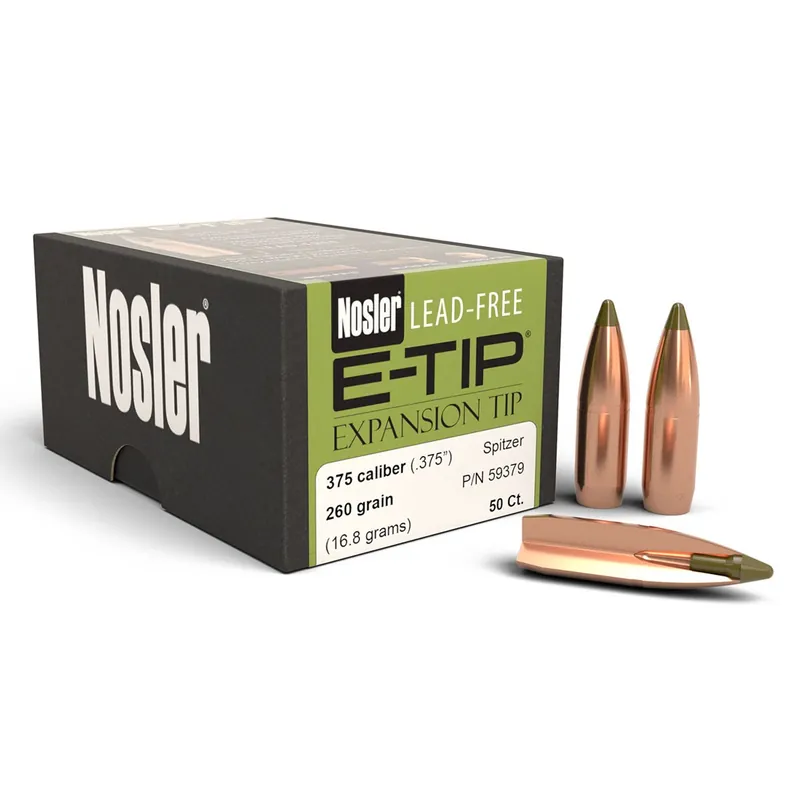 Nosler E-Tip 375 Cal 260 Gr SBT 50/Box