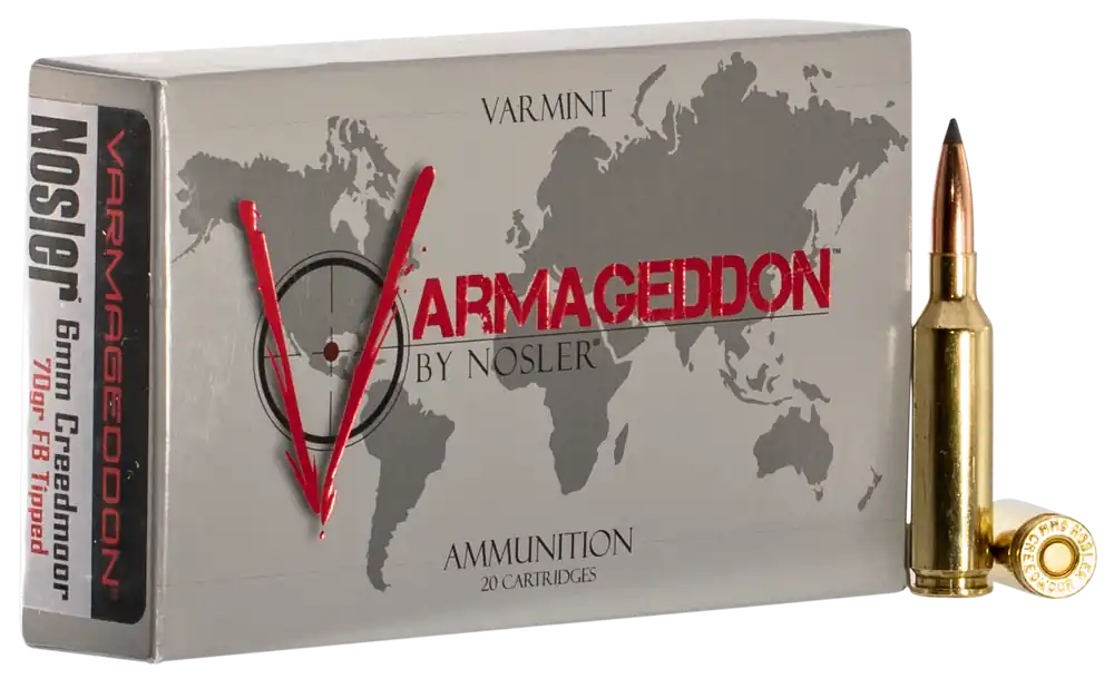 Nosler Varmageddon 6mm Creedmoor 70 gr Flat Base Tipped (FBT) 20 Bx/ 10 Cs