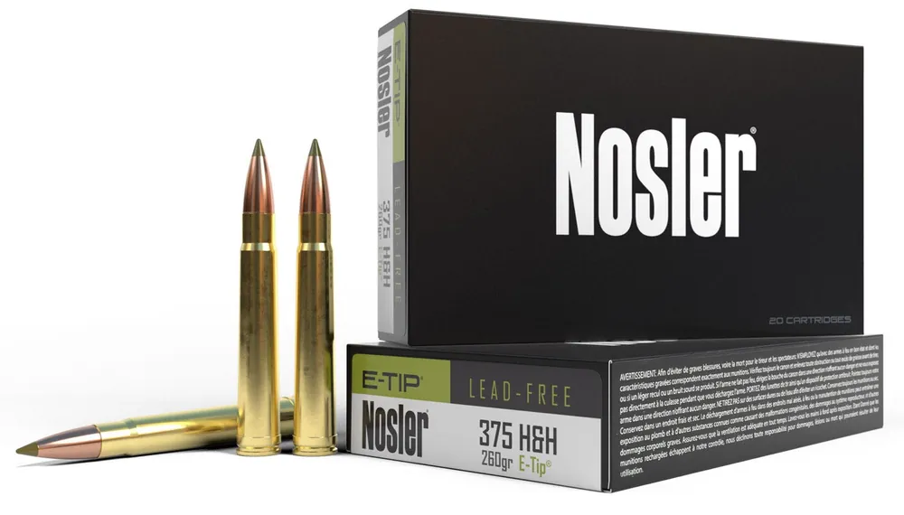 Nosler E-Tip 375 H&H Mag 260 Gr. E-Tip Boat-Tail 20/Box