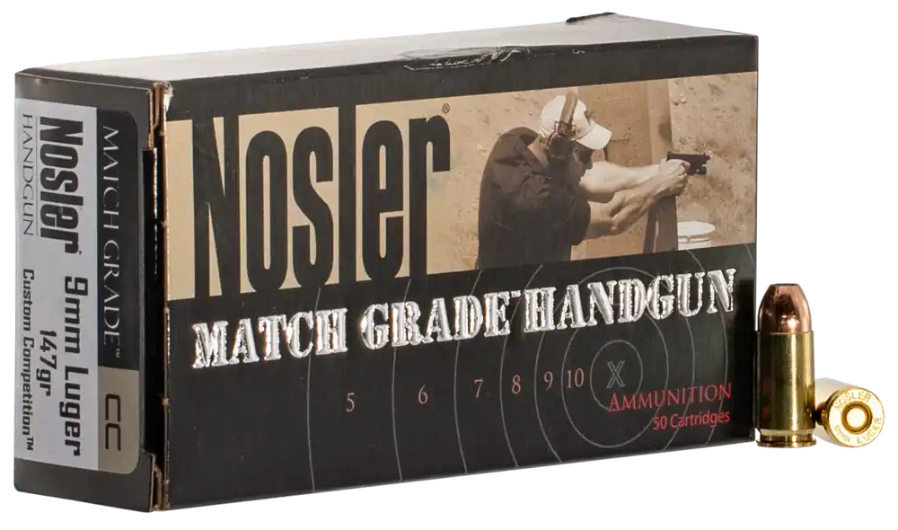 Nosler Match Grade 9mm Luger 147 gr Jacketed Hollow Point (JHP) 50 Bx/ 10 Cs