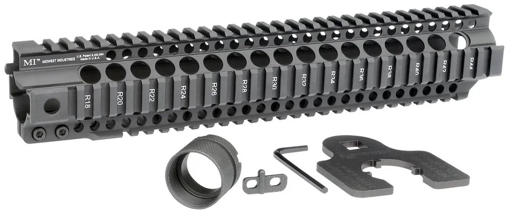 MIDWEST INDUSTRIES INC T-Series AR-15 6061 Aluminum Black Hard Coat Anodized 12.625"