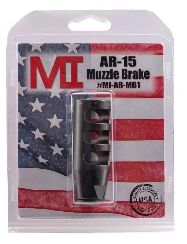 Midwest Industries Muzzle Brake Black Phosphate Steel with 1/2"-28 tpi Threads for 223 Rem, 5.56x45mm NATO AR-Platform