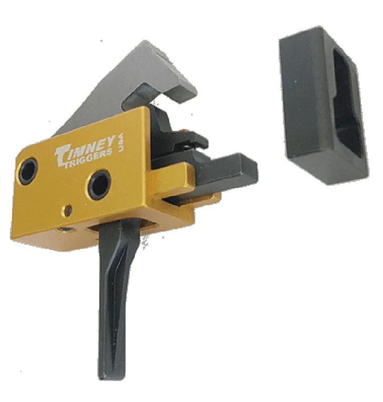 Timney Triggers PCC Trigger Single-Stage Straight Trigger with 2.50-3 lbs Draw Weight & Black/Gold Finish for AR-Platform