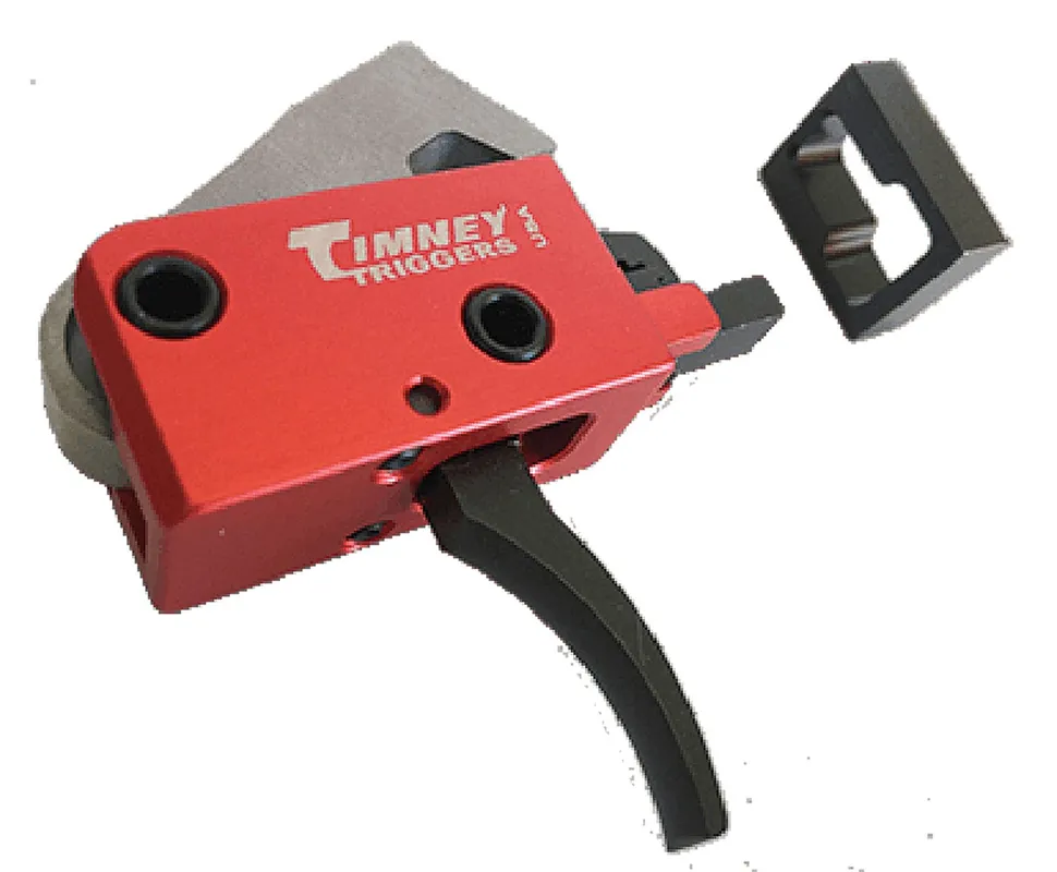 Timney Triggers PCC Trigger Two-Stage Curved Trigger with 2 lbs Draw Weight & Black/Red Finish for AR-Platform