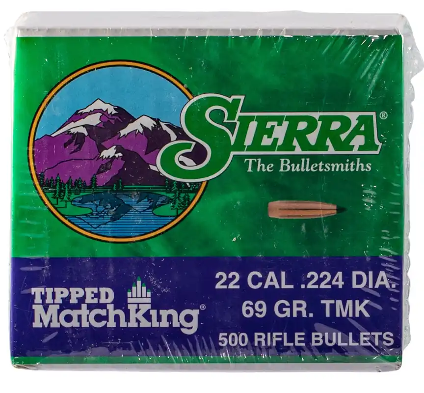 Sierra Tipped MatchKing .22 Cal .224 69 gr Tipped MatchKing 500 Per Box
