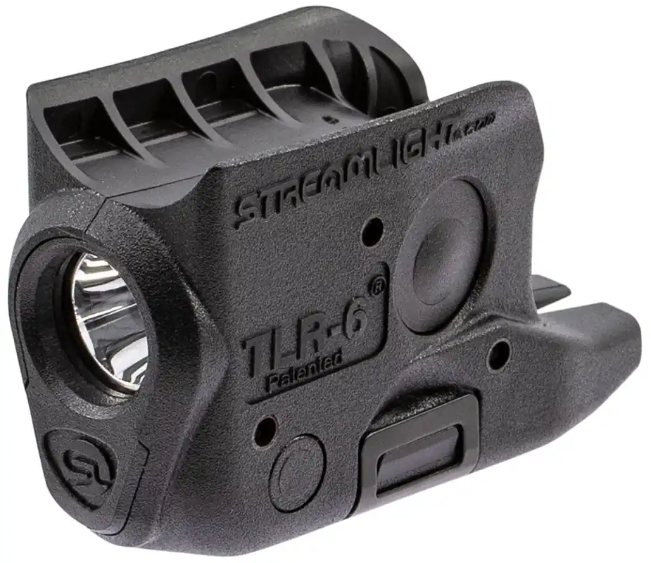 Streamlight TLR-6 Weapon Light Fits Glock 42/43 100 Lumens Output White LED Light 89 Meters Beam Trigger Guard Mount Matte Black Polymer