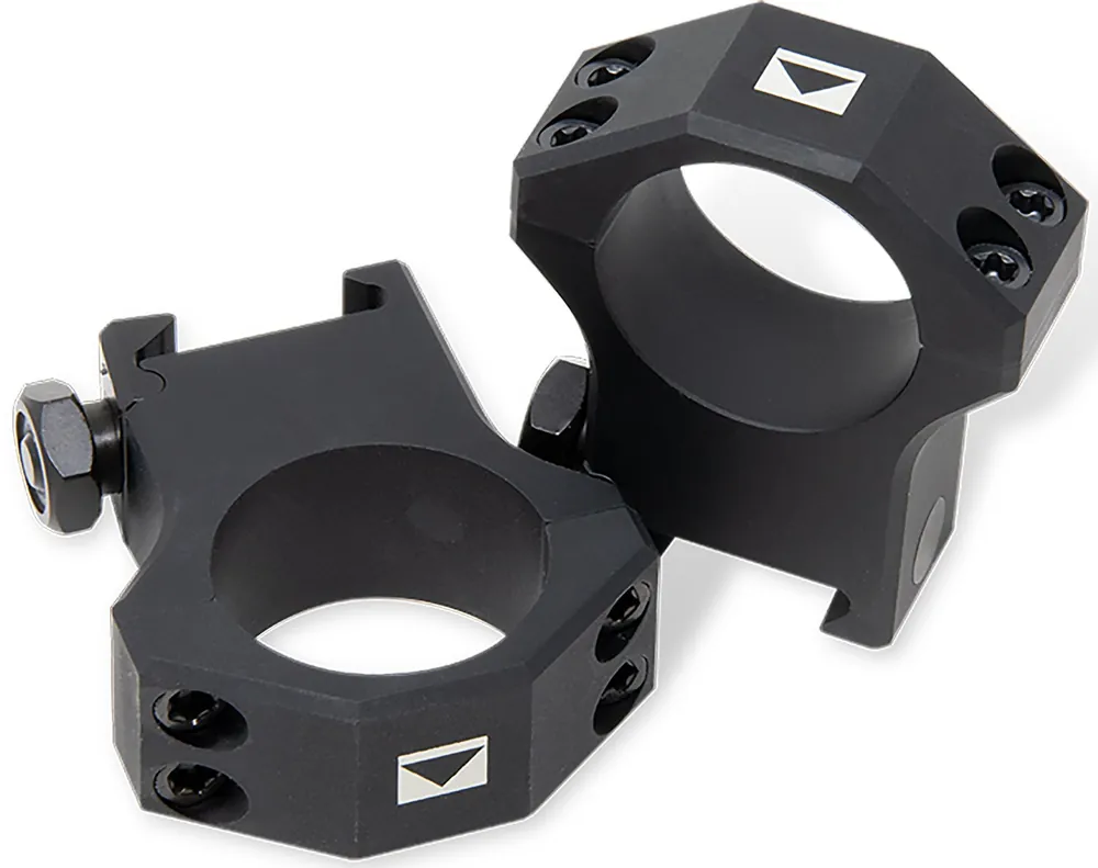 Steiner T-Series Scope Ring Set For Tactical Rifle Picatinny Rail Extra High 30mm Tube Matte Black Steel