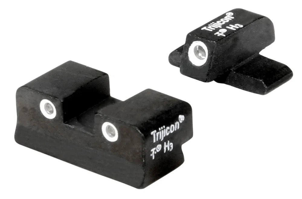 Trijicon Bright & Tough Night Sight Set 3-Dot Tritium Green with White Outline Front & Rear Black Frame for FN 509
