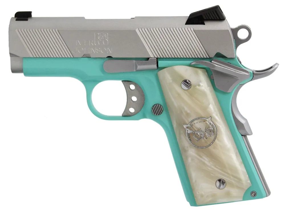 Iver Johnson Arms Thrasher Officer 9mm Luger Pistol 3.13" Tiffany Blue/Silver Cerakote THRASHERTB9