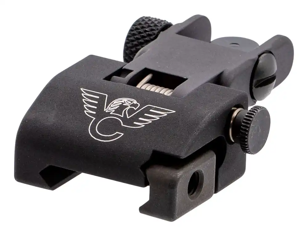 Wilson Combat Rail Mount Rear Sight Quick Detach, Flip-Up Black for AR-15