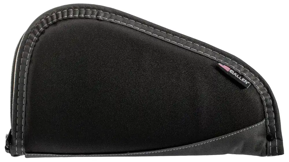 Allen Deluxe Handgun Case with Black Finish & Gray Trim, Foam Padding, Non-Absorbent Lining & Lockable Zipper 11 L"