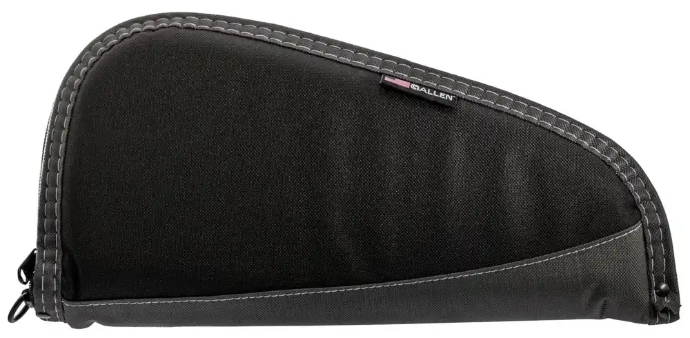 Allen Deluxe Handgun Case with Black Finish & Gray Trim, Foam Padding, Non-Absorbent Lining & Lockable Zipper 13 L"
