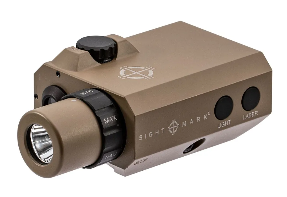 Sightmark LoPro Mini Laser/Light Combo 5mW Green Laser 520nM WaveLength (50yds Day/600yds Night Range) with 300 Lumens White LED Light Dark Earth Finish