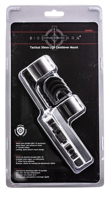 Sightmark Tactical LQD Cantilever Mount 1-Pc Base & 30mm Ring Combo Black Matte Finish