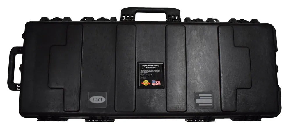 Boyt Harness Tactical AR/Carbine Case Black Polypropylene with Foam Padding, Ball Bearing Wheels, Steel Hinge Pins & Pressure Release Valve 41 x 15" W x 4.50" D Interior Dimensions"