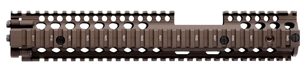 Daniel Defense M4A1 FSP RIS II Handguard 12.25" 2-Piece, Free-Floating Style Made of 6061-T6 Aluminum with Flat Dark Earth Anodized Finish & Picatinny Rail for AR-15
