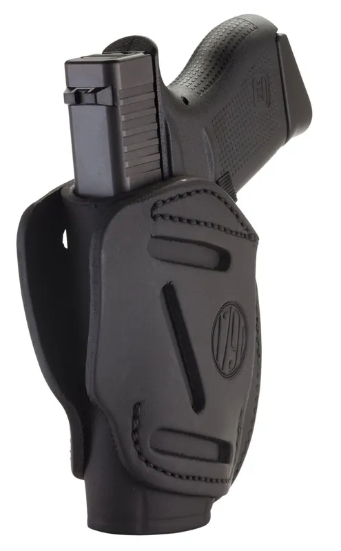1791 Gunleather 3 Way OWB Stealth Black Leather Glock 42/Ruger LCP/S&W Bodyguard Belt Loop Mount Ambidextrous Hand