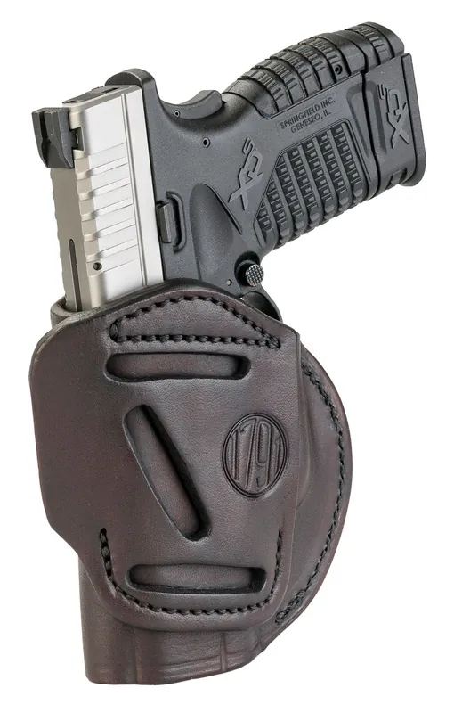 1791 Gunleather 4 Way Signature Brown Leather IWB/OWB Fits Glock 26-30/33/39;Sig P228/239;Sprgfld XDS/XDE/XD9/40;Taurus G2/G2c/709 Slim;Walther PPS/CCP RH