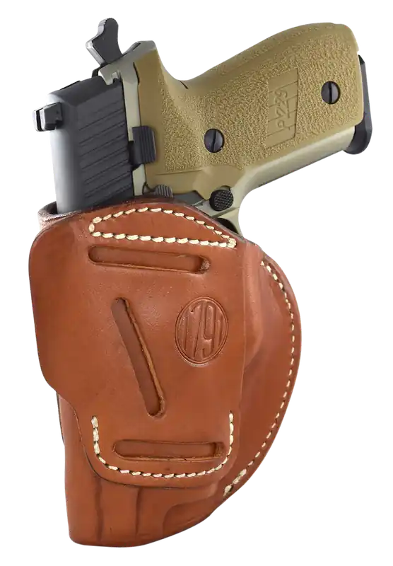 1791 Gunleather 4 Way Classic Brown Leather IWB/OWB Fits Glock 26-30/33/39;Sig P228/239;Sprgfld XDS/XDE/XD9/40;Taurus G2/G2c/709 Slim;Walther PPS/CCP RH