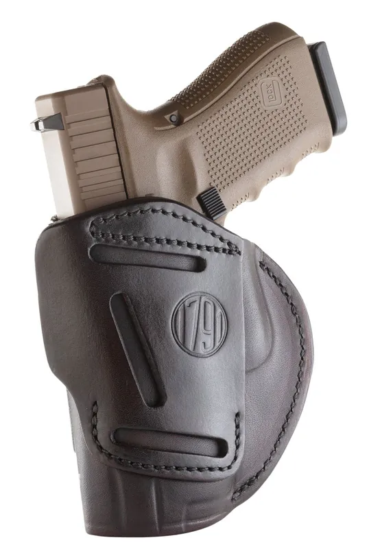 1791 Gunleather 4 Way IWB/OWB Signature Brown Leather Fits Beretta 92/M9/Px4 Storm; CZ 75/P10/P07/P01; Glock 17/19-21/31/32/38/45 Belt Clip Mount RH
