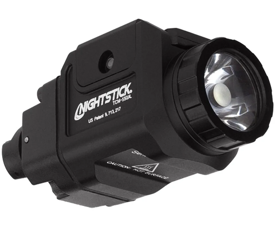 Nightstick TCM-550XL Compact Weapon Light Fits Glock 550 Lumens Output White LED Light 136 Meters Beam Picatinny/Weaver Mount Black Anodized Hardcoat Aluminum