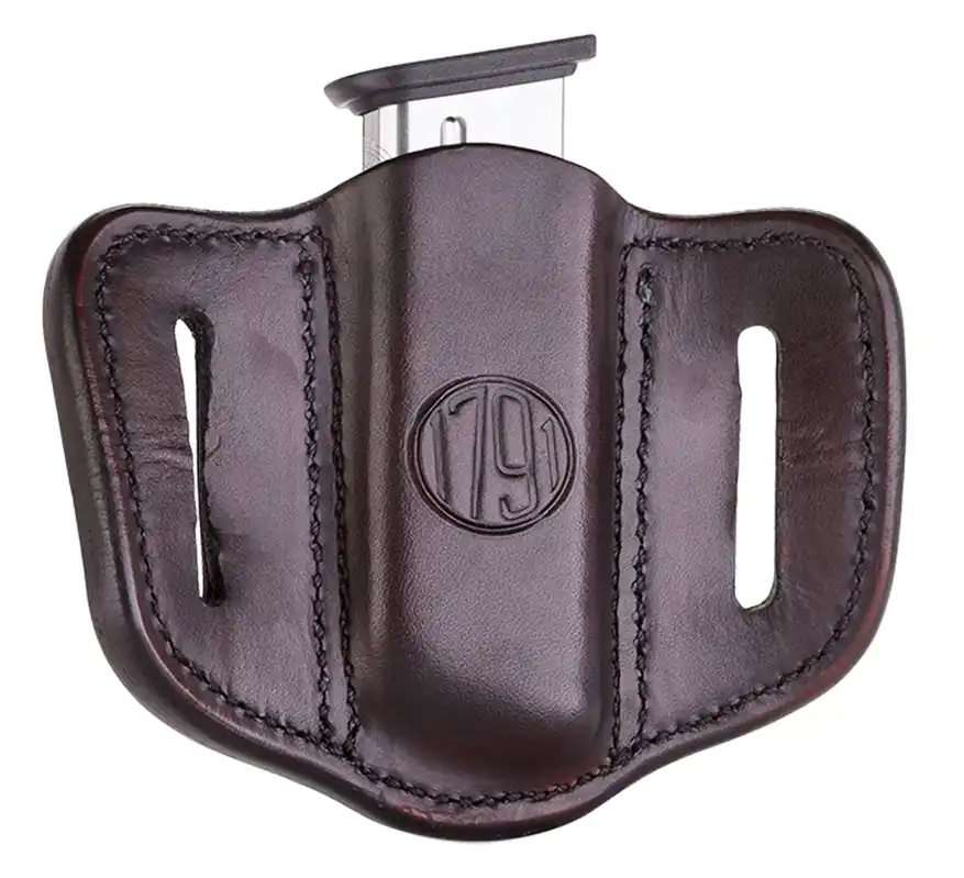1791 Gunleather MAG1.1 Single Mag Holster OWB Style, with Signature Brown Finish, compatible with Single Stack Mags