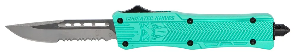 CobraTec Knives CTK-1 Small 2.75" OTF Drop Point Part Serrated D2 Steel Blade