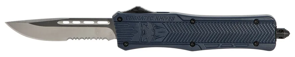 CobraTec Knives CTK-1 Medium 3" OTF Drop Point Part Serrated D2 Steel Blade
