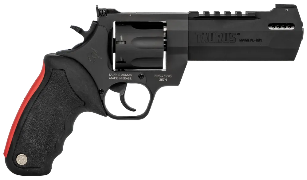 Taurus 2357051RH Raging Hunter 357 Mag 7rd 5.12" Matte Black Oxide Steel Black Rubber with Integrated Red Cushion Insert Grip