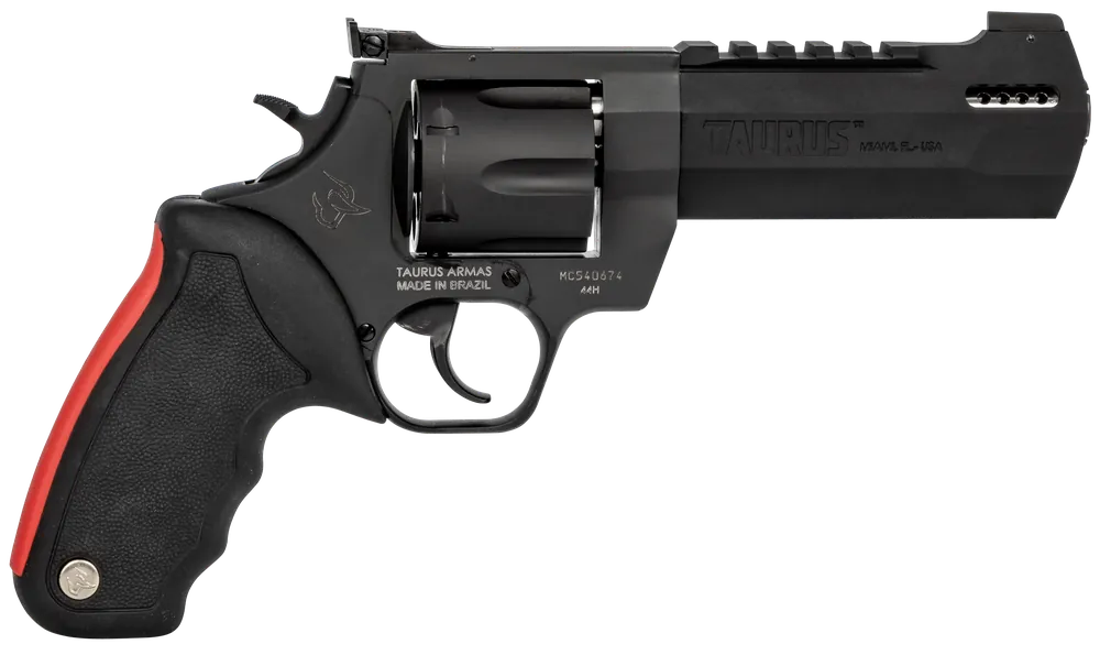 Taurus 2440051RH Raging Hunter 44 Rem Mag 6rd 5.12" Matte Black Oxide Steel Black Rubber with Integrated Red Cushion Insert Grip