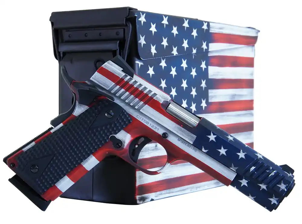 Citadel M1911 Flag 45 ACP Pistol 5" American Flag Cerakote CITC45FUSAAC
