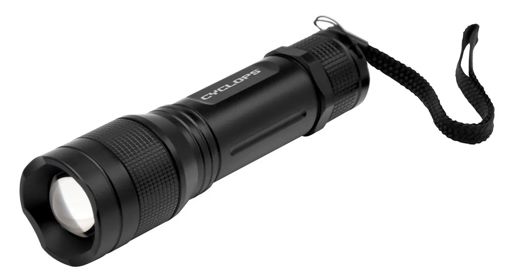 Cyclops Tactical Flashlight Black Anodized Aluminum White 350 Lumens LED