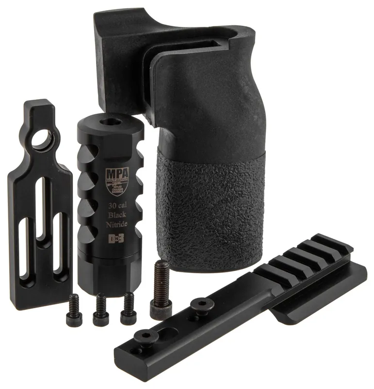 MasterPiece Arms ACCBundle with Black Finish, DN3 Muzzle Brake, Vertical Grip, V4 Spigot Mount & Bad Rider for 6.5 Creedmoor MasterPiece Arms PMR