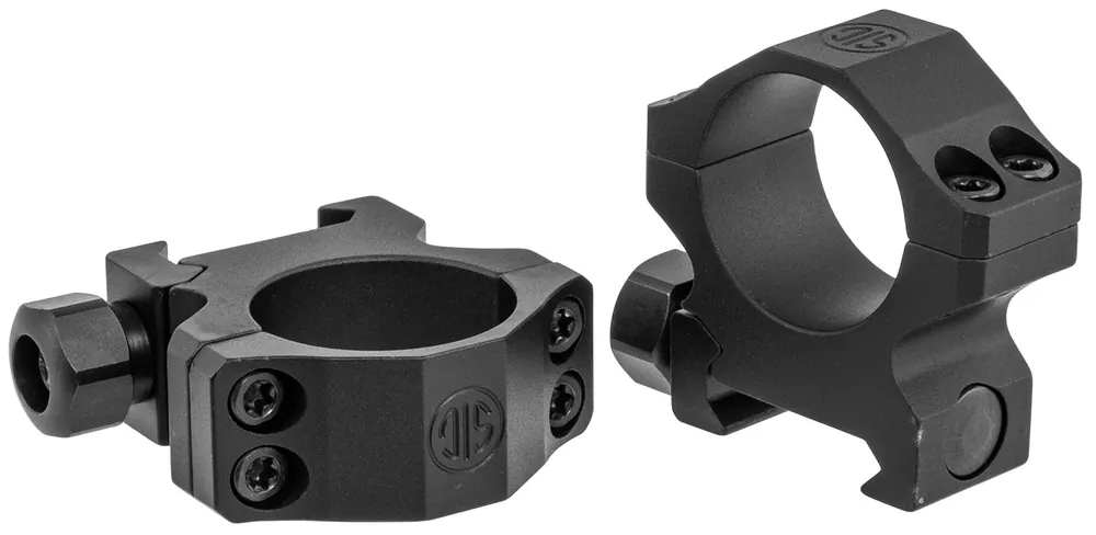 Sig Sauer Electro-Optics Alpha1 Hunting Scope Ring Set For Rifle Weaver Low 1" Tube 0 MOA Black Powder Coated Aluminum