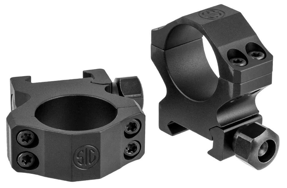 Sig Sauer Electro-Optics SOA1002 Alpha1 Hunting Scope Ring Set For Rifle Weaver Medium 1" Tube 0 MOA Black Powder Coated Aluminum