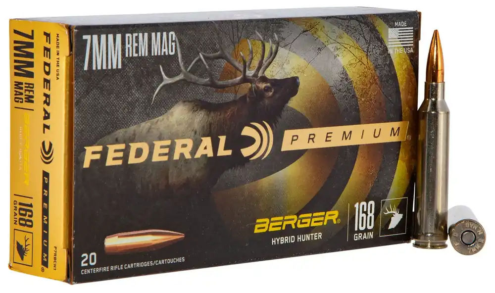 Federal Premium 7mm Rem Mag 168 gr Berger Hybrid Hunter 20 Bx