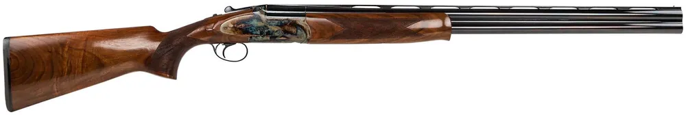 Dickinson Plantation 12 Gauge O/U with 28" Black Barrel, 3" Chamber, 2rd Capacity, Color Case Hardened Metal Finish & Oil Turkish Walnut Fixed Pistol Grip Stock Right Hand (Full Size)