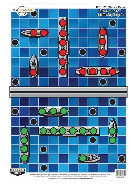 Birchwood Casey Pregame Battle at Sea Paper Hanging Universal 12" x 18" Blue 100 Per Pkg
