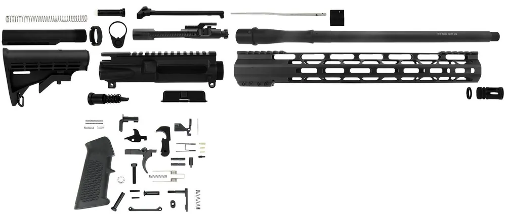 TacFire AR Build Kit Rifle 300 Blackout AR Platform Black Nitride Aluminum