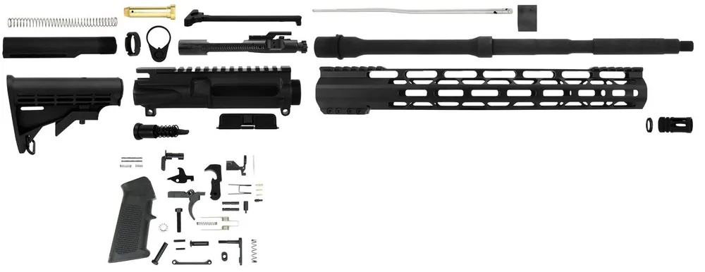 TacFire Lower Parts Kit Unassembled Rifle Kit 223 Rem/5.56x45mm NATO AR Platform 1/2"-28 tpi