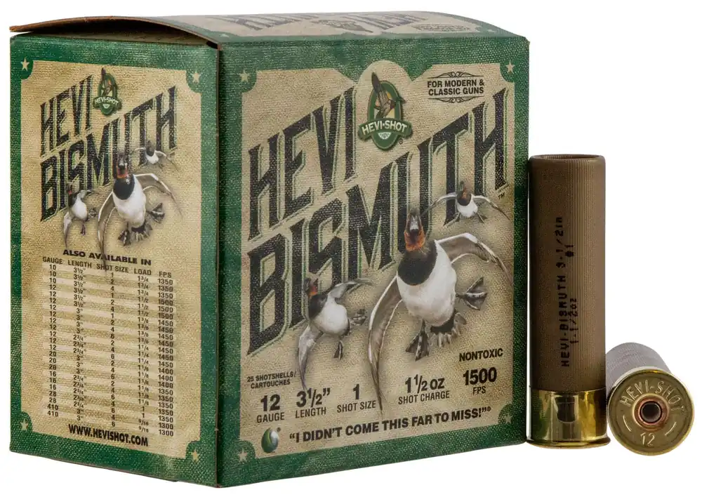 HEVI-Shot Hevi-Bismuth 12ga 3.5" 1-1/2oz 1 Bismuth Shot 25 Shells Per Box